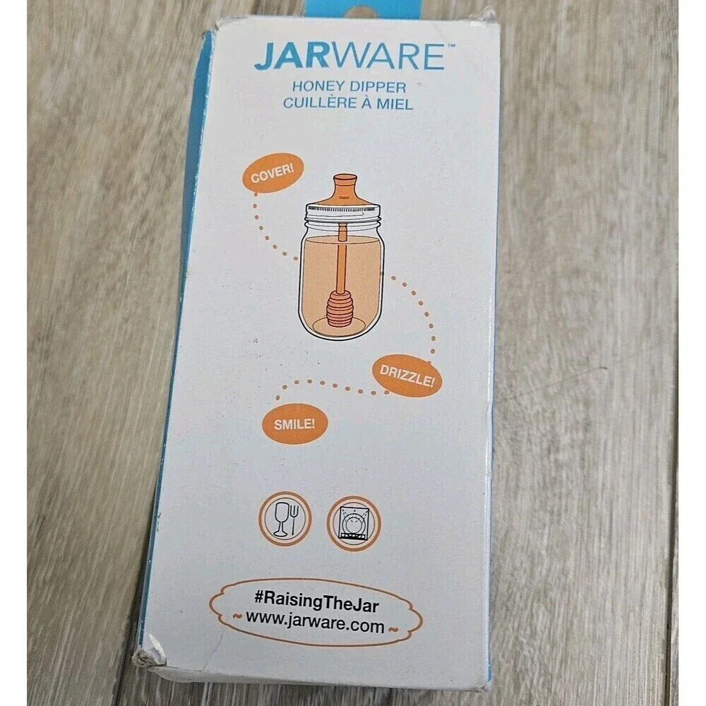Jarware Honey Dipper for Regular Mouth Mason Jars Orange Glasswear